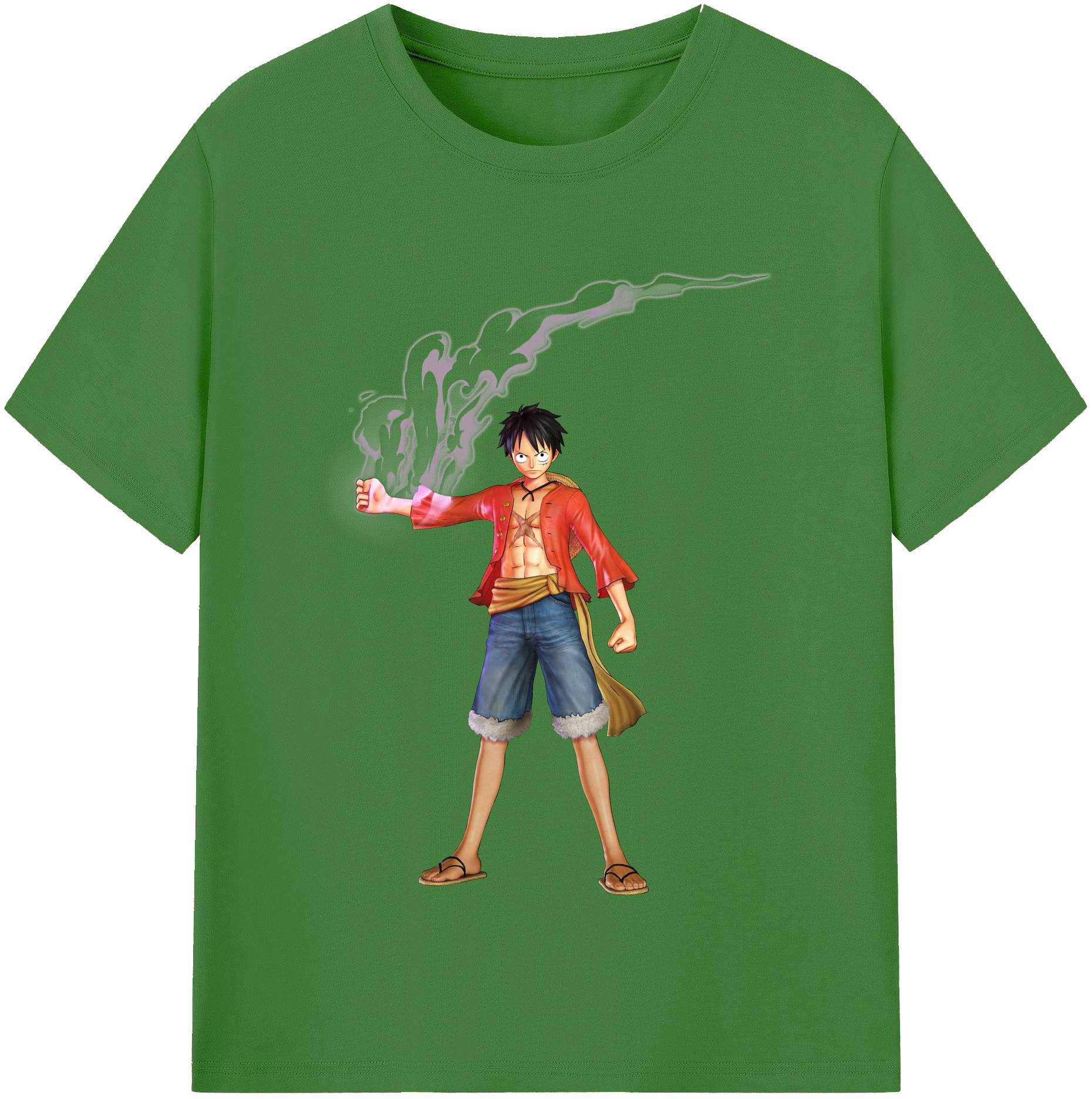 ワンピース モンキー・D・ルフィ ONE PIECE Monkey D. Luffy レディースカジュアルプリントTシャツ（綿100％）
